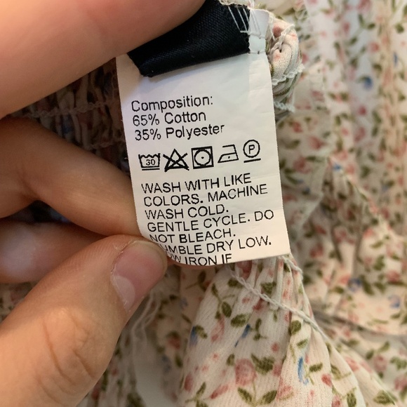 Floral Square Neck Smocked Top with Puffed Sleeves - Picture 5 of 5